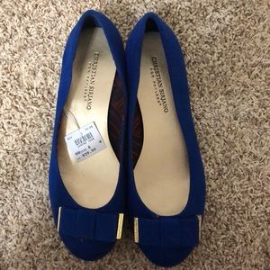 Suede blue flats